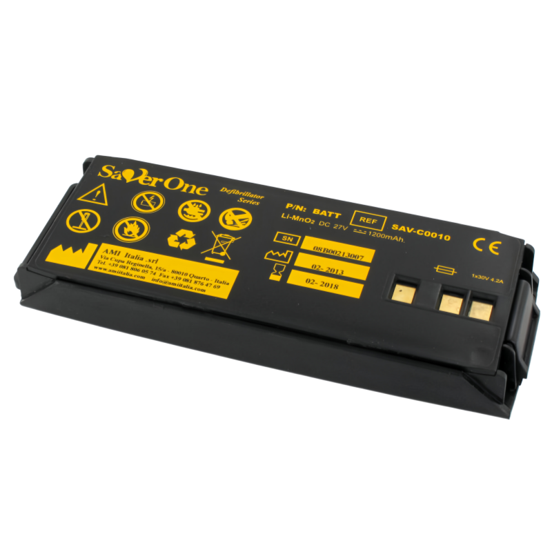 SAV-C0010 RHINO POWER High-Quality Battery for SaverOne Li-MnO2 1200mAh Lithium Battery; SAV-C0010 for SaverOne Defibrillators.