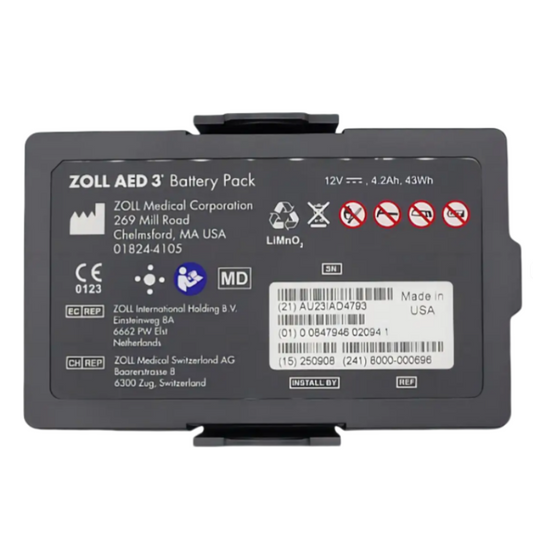 8000-000696 RHINO POWER HIGH QUALITY BATTERY for ZOLL AED 3 Battery LIMNO2 (Lithium Manganese Dioxide Battery Pack) 12V 4.2Ah