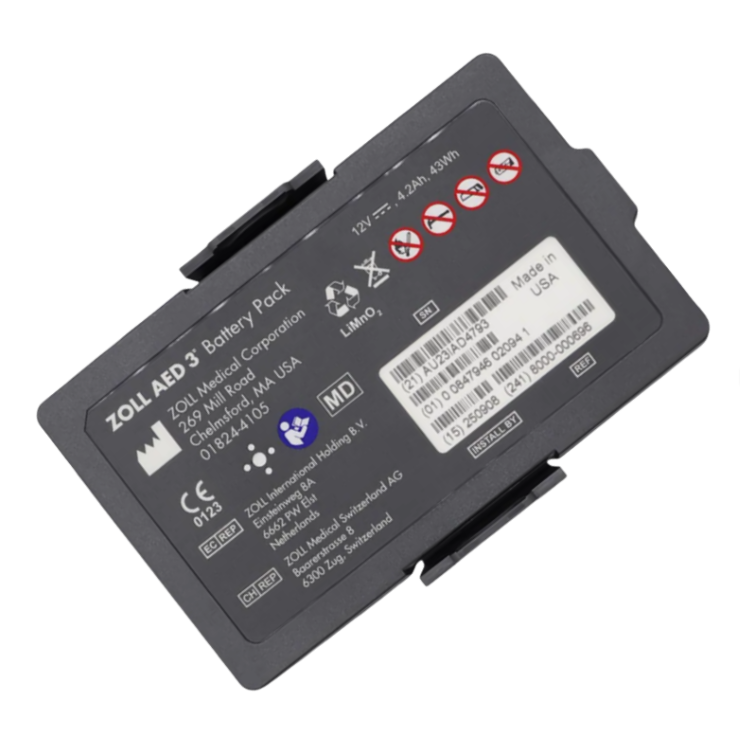 8000-000696 RHINO POWER HIGH QUALITY BATTERY for ZOLL AED 3 Battery LIMNO2 (Lithium Manganese Dioxide Battery Pack) 12V 4.2Ah