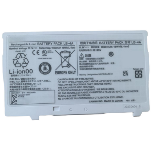 LB-4A RHINO POWER HIGH QUALITY REPLACEMENT BATTERY for CANON LB-4A CXDI-710C Medical Tablet Battery 11.1V 1600mAh/18Wh LI-ION