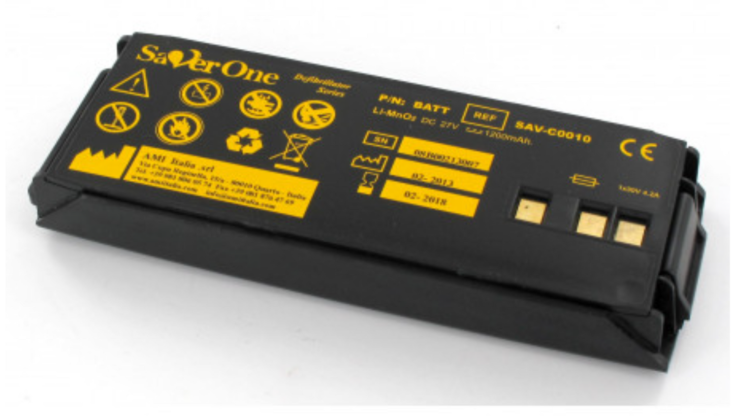 SAV-C0010 RHINO POWER High-Quality Battery for SaverOne Li-MnO2 1200mAh Lithium Battery; SAV-C0010 for SaverOne Defibrillators.