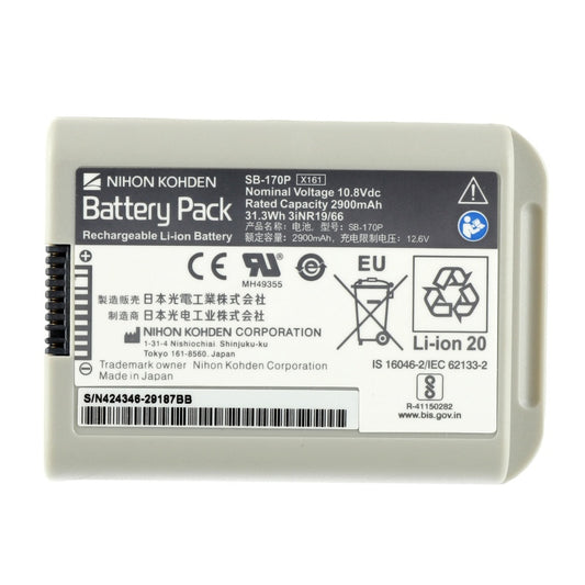 SB-170P RHINO POWER HIGH QUALITY BATTERY Suitable for Nihon Kohden BSM-1700, Type X161 Vital Signs Monitor 10.8V 2.9AH Lithium