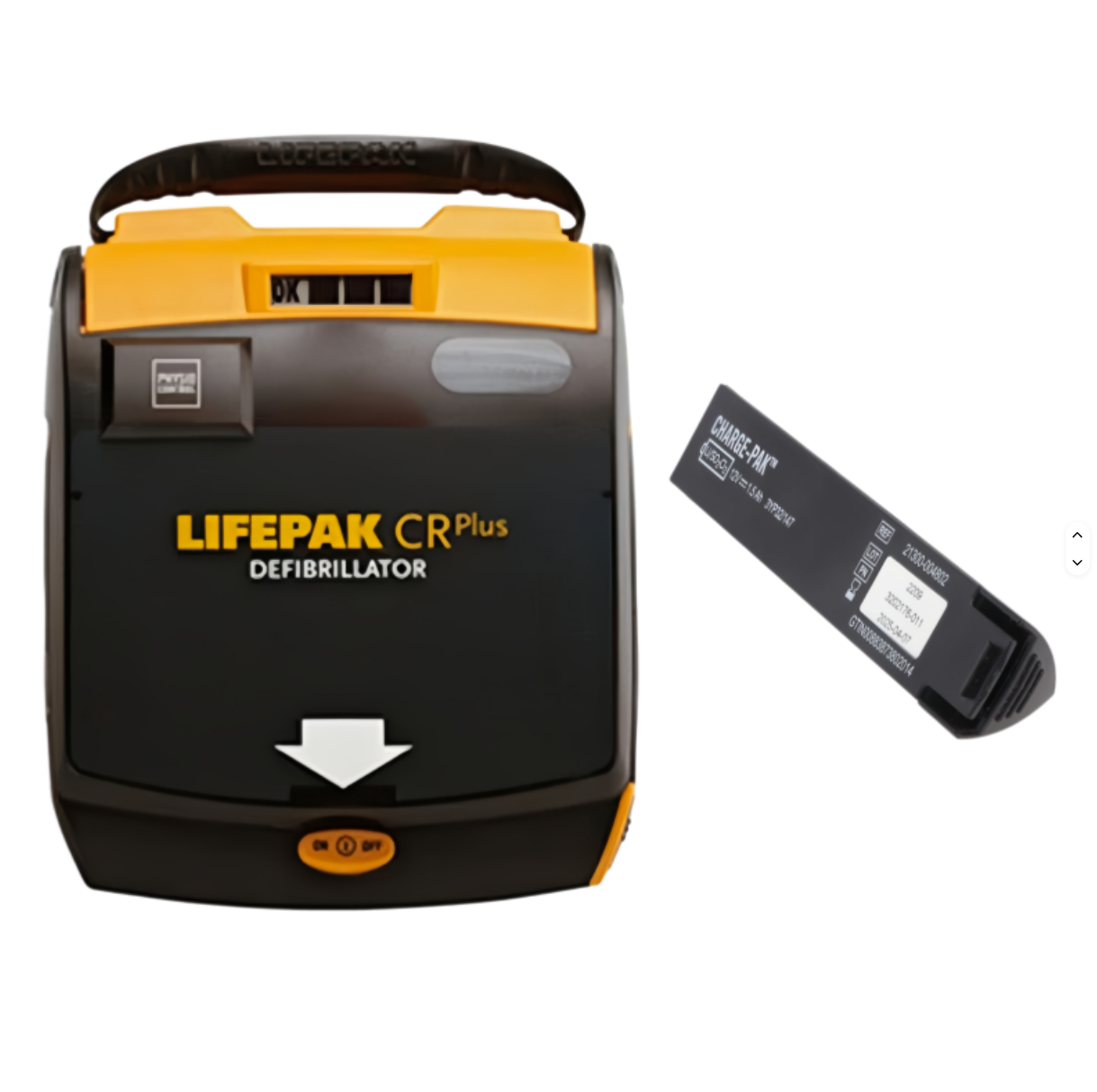 11403-000001 RHINO POWER battery, compatible with 21300-004802; 3202176-009 AED battery, compatible with Physio-Control LIFEPAK CR Plus defibrillator.